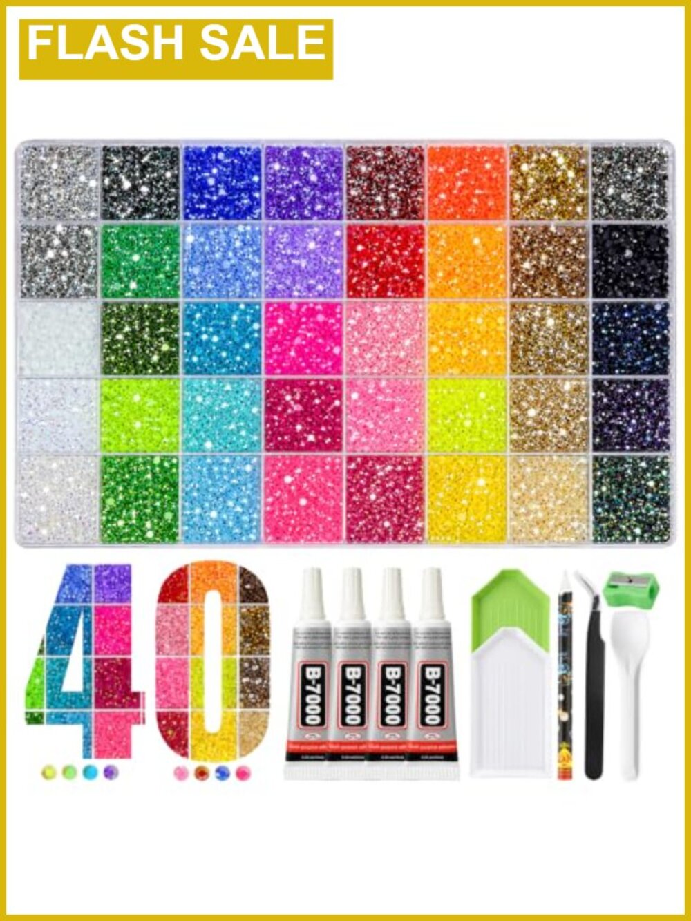 42000Pc Resin Rhinestone Bedazzling Kit Flatback Gems Nail Art Crafts